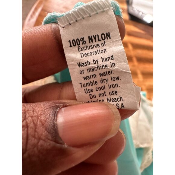 Vintage 80s 2Pc Lace & Chiffon Babydoll Sheer Lingerie Slip Dress Cami Sleepset - Picture 8 of 12